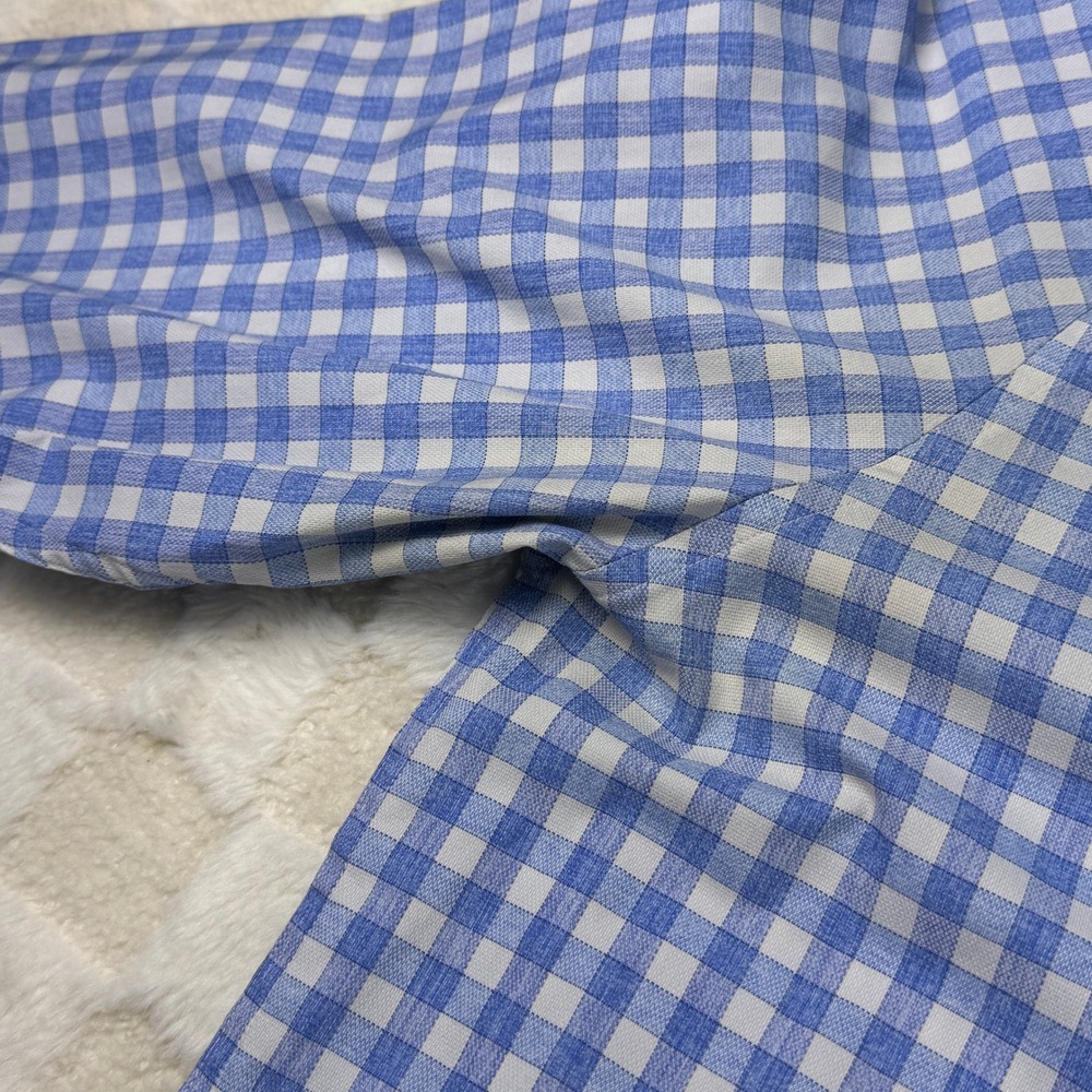 Johnnie-O Performance Gingham Button Down Shirt Mens XL Blue White Plaid Bamboo - Picture 4 of 12